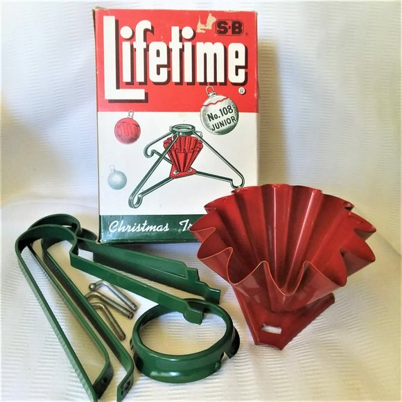 Christmas Tree Stand VTG Mtal Liftime SB#108 USA Made 50's - 60's Holidays Decor - Picture 1 of 7